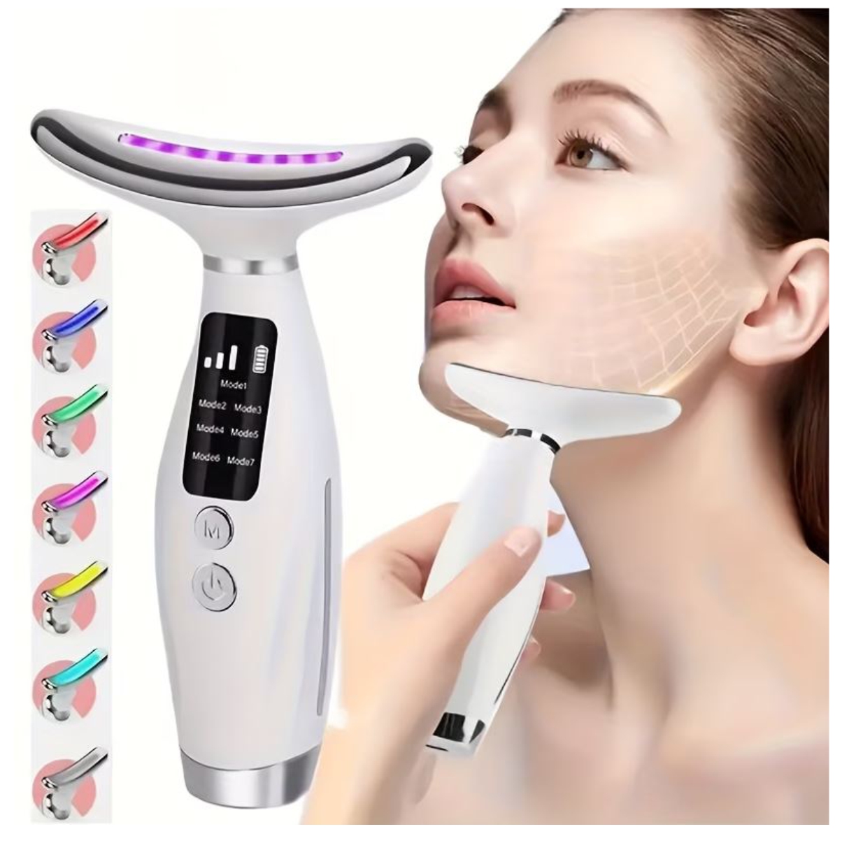 Masajeador Facial Papada Pantalla 7LED